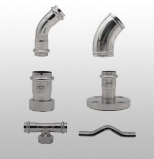 Paslanmaz Çelik Pres Bağlantı Borulama Sistemi